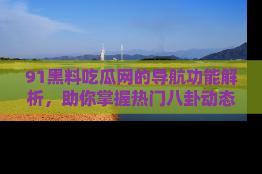 91黑料吃瓜网的导航功能解析,助你掌握热门八卦动态