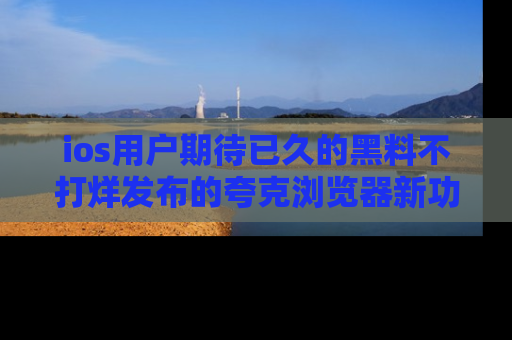 ios用户期待已久的黑料不打烊发布的夸克浏览器新功能上线啦!