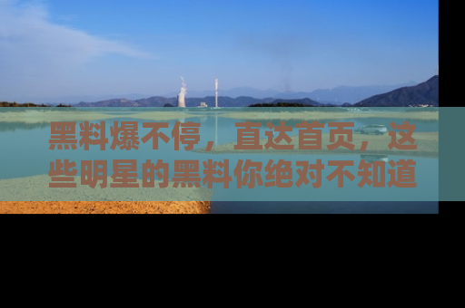 黑料爆不停，直达首页，这些明星的黑料你绝对不知道！